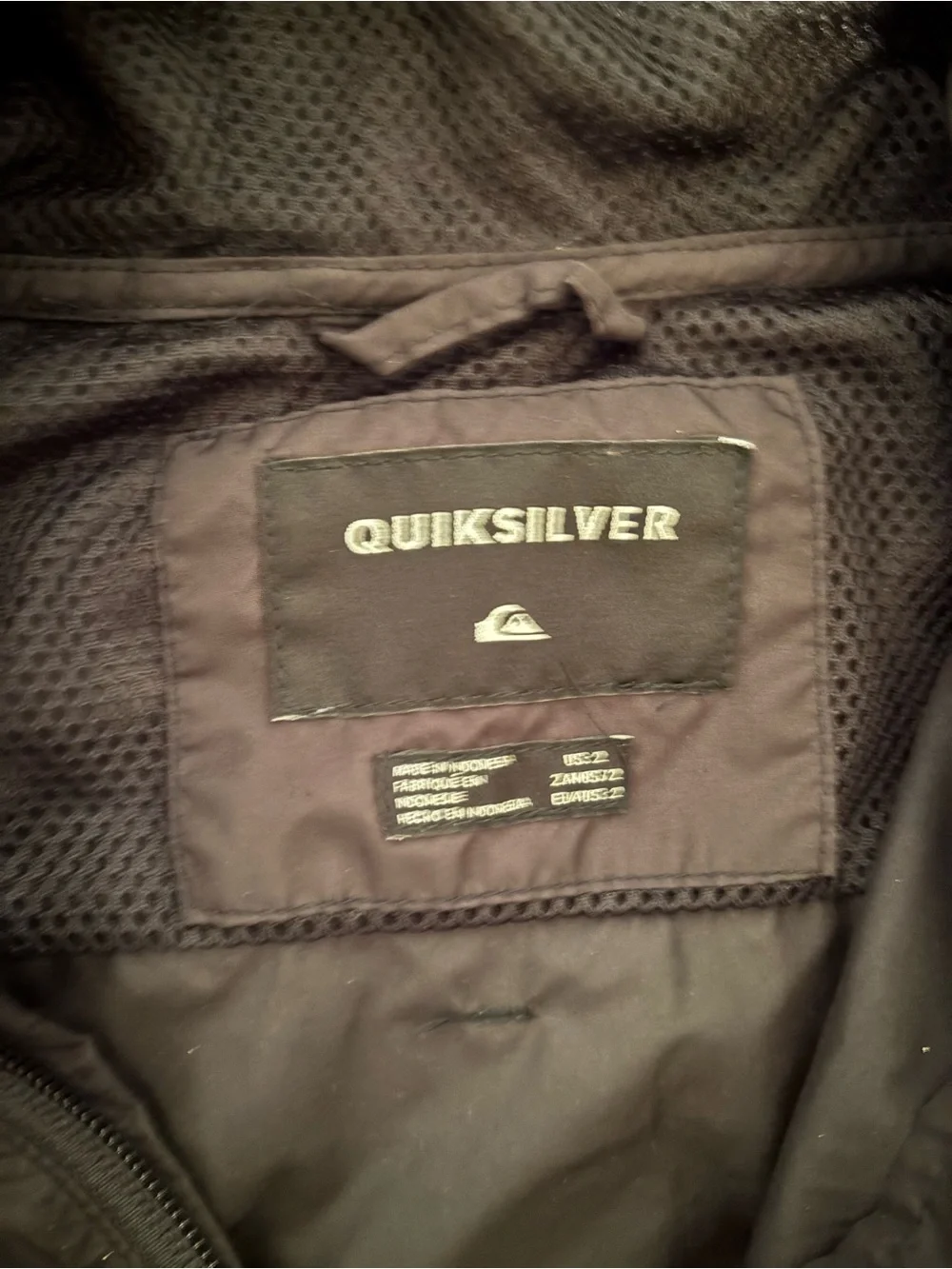 Quiksilver Black Mesh-Lined Hooded Jacket